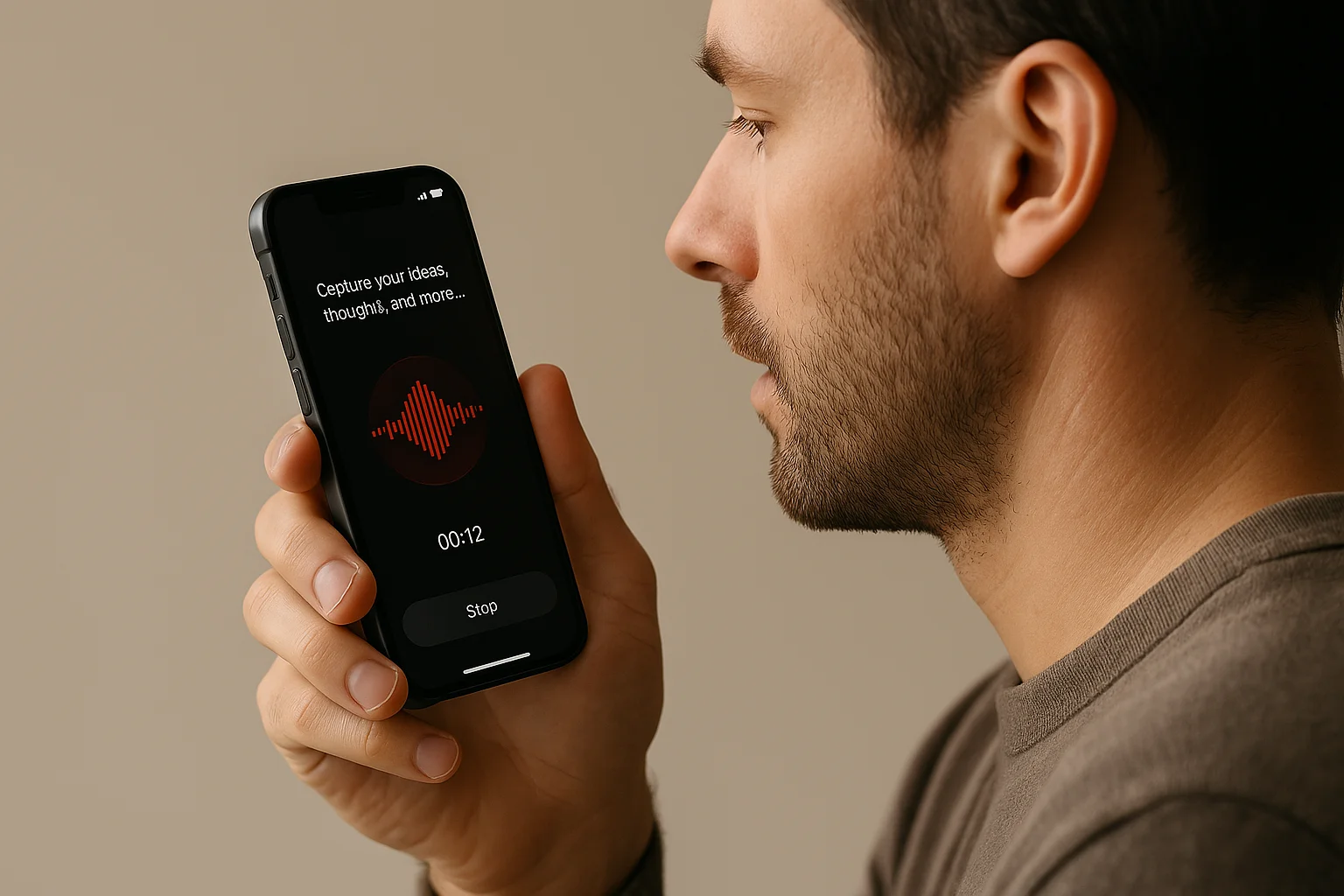 Vowise app screen with voice notes and journal context